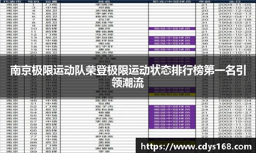 南京极限运动队荣登极限运动状态排行榜第一名引领潮流